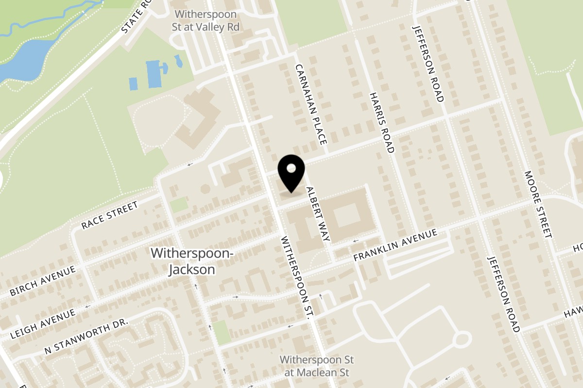 Map showing the location of Elite Five Sushi & Grill on 277 Witherspoon St in Princeton